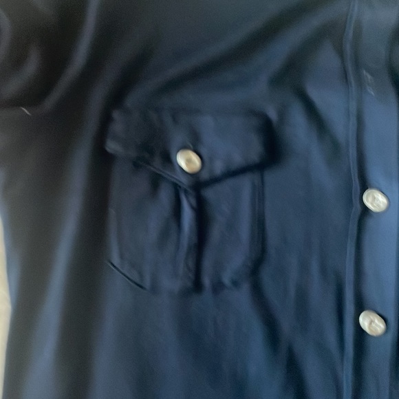 Josh Goot navy blue Button down long sleeve shirt size M - Picture 8 of 8